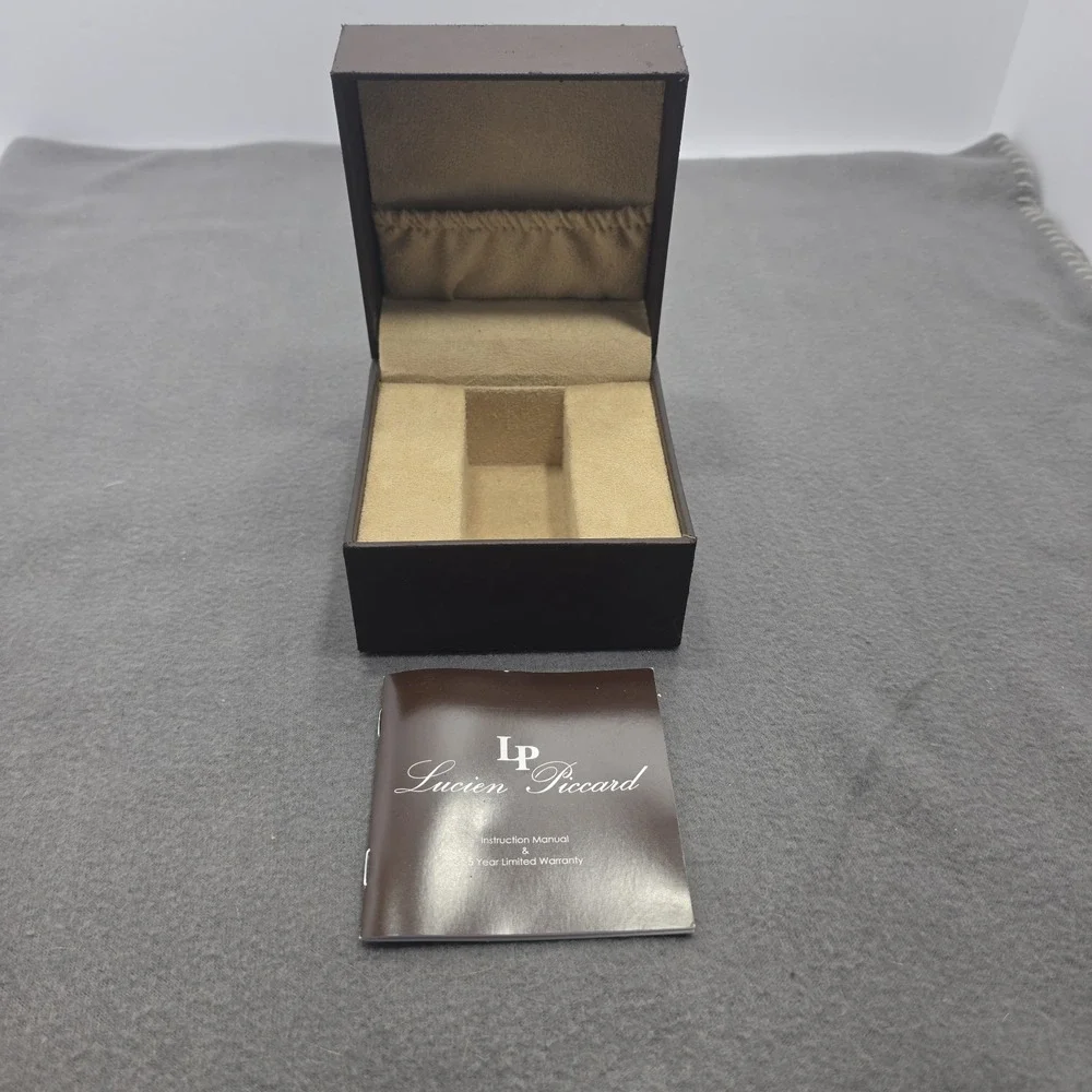 LUXE OEM LUCIEN PICCARD WATCH DISPLAY STORAGE BOX & INSTRUCTION BOOK B